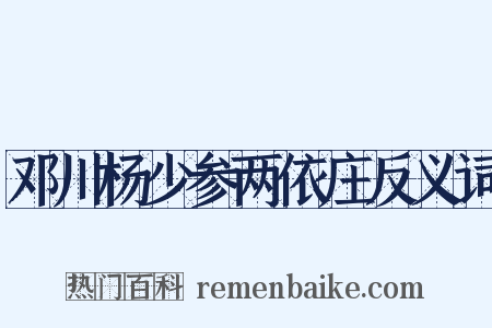 邓川杨少参两依庄反义词是什么意思的图片